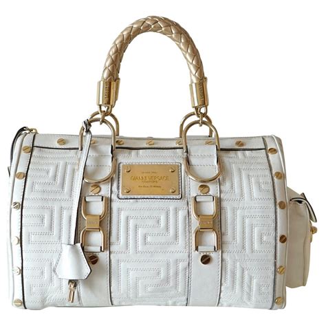 versace bag white|Versace collection evening bag.